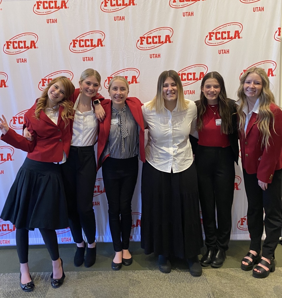 Girls posing at FCCLA Competition