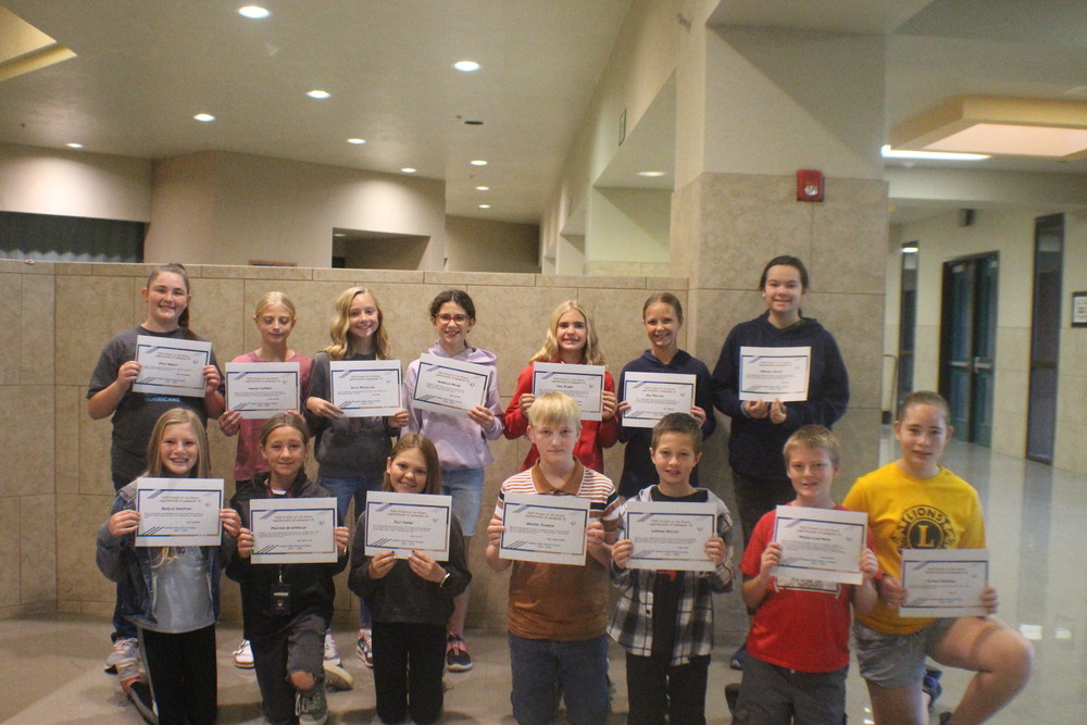 Pic of 6th Grade Students of the Month