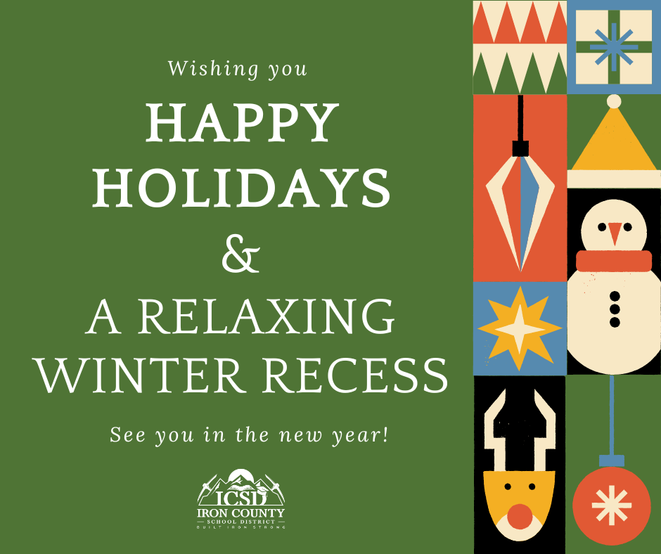 Graphic with information about winter recess