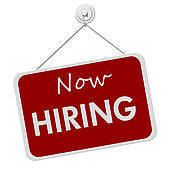 Sign saying hiring
