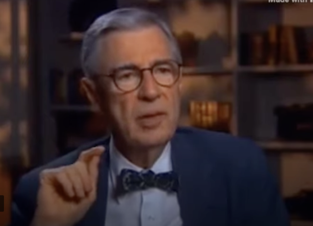 Still of a video interview with Mister Rogers