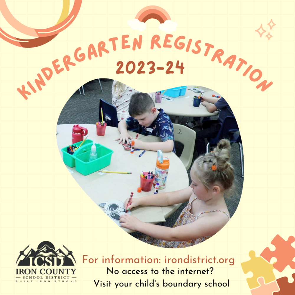Kindergarten registration Iron County School District