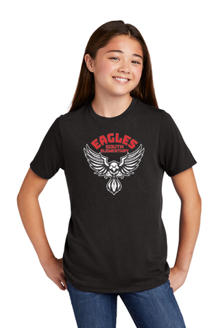 girl wearing a south elementary t-shirt