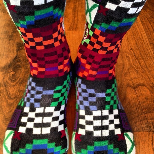picture of very colorful patterned socks