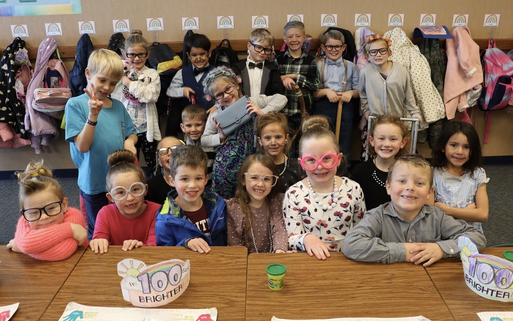 Curlers, glasses and canes transform first-graders into centenarians.