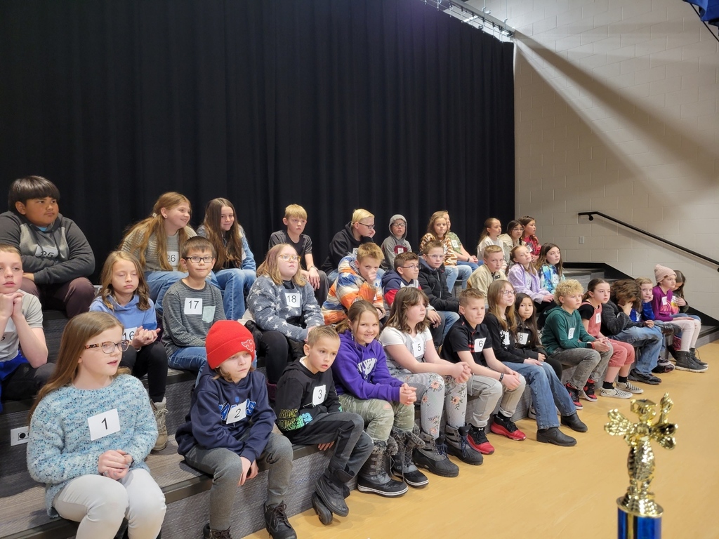 Students wait to participate in the spelling bee.